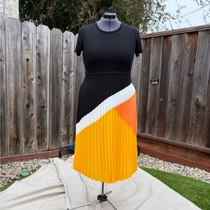 Karl Lagerfeld Paris Women's Pleated-Skirt Midi Dress